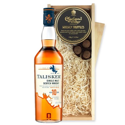 Talisker 10 Year Old Single Malt Whisky 70cl And Whisky Charbonnel Truffles Chocolate Box